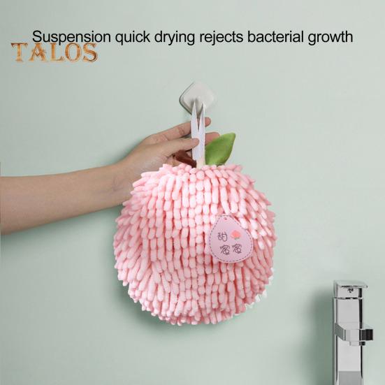 Полотенце для рук из шенилла с ремешком для подвешивания, хорошо впитывающее воду мягкое сверхтонкое волокно, утолщенная тряпка, устойчивая к пятнам, многоразовая для уборки кухни и ванной комнаты