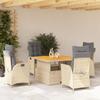 VidaXL 5-Piece Garden Dining Set with Cushions, Patio Table, Patio Furniture, Outdoor Furniture, Beige 3277485