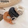 Versatile Jeans Faux Leather Belts Women's Non-perforated Woven Loose Belts Student Decorative Belts
