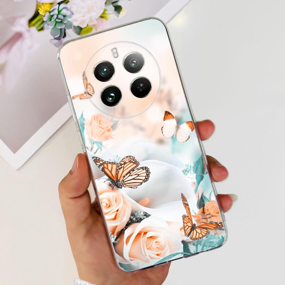 Чехол для Realme 12 Pro Plus Популярный Цветок Астронавт Мягкий Прозрачный Силиконовый Чехол для Телефона на Realme 12 Pro 5G 2024 Funda RMX3842 Чехол