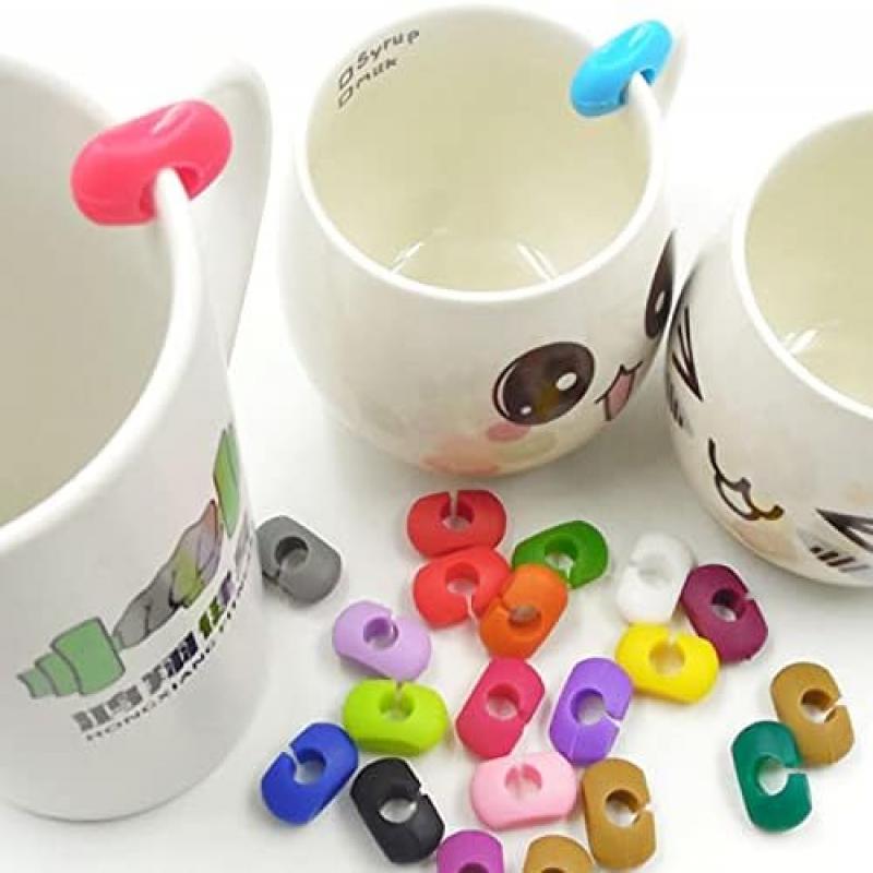 Duoyif 24PCS Silicone Glass Markers, Reusable Drink Markers for Wine Glasses Cups Mugs, Party Beverage Identifiers less