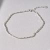Mimi.J Jewelry 925 Silver Cut Sausage Chain Anklet