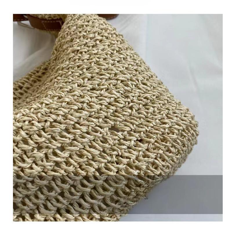 Large Capacity Straw Bag Summer Bucket Hand-woven Tote Luxury Design Women's Handbag Bohemian Style Shoulder Crossbody Bags