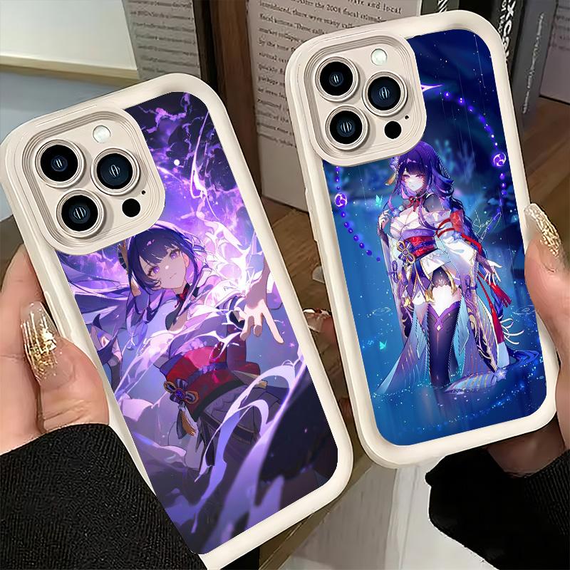 Чехол для телефона iPhone 17 Air 16E 15 16 Pro Max Genshin Impact Райдэн Сёгун Чехол 14 Plus 13 12 Mini Мягкий Силиконовый Fundas