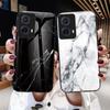 For Motorola Moto G85 5G/S50 Neo 5G Case Marble Pattern Tempered Glass+PC+TPU Protective Phone Cover