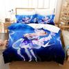 Genshin Impact Sangonomiya Kokomi Bedding Set Cartoon Anime Three-piece Set Adult Kid Bedroom Duvet Cover Sets 3D Kawaii Girls