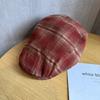 Gingham Retro Duckbill Cap Beret With Ventilation And Sun Protection Women For