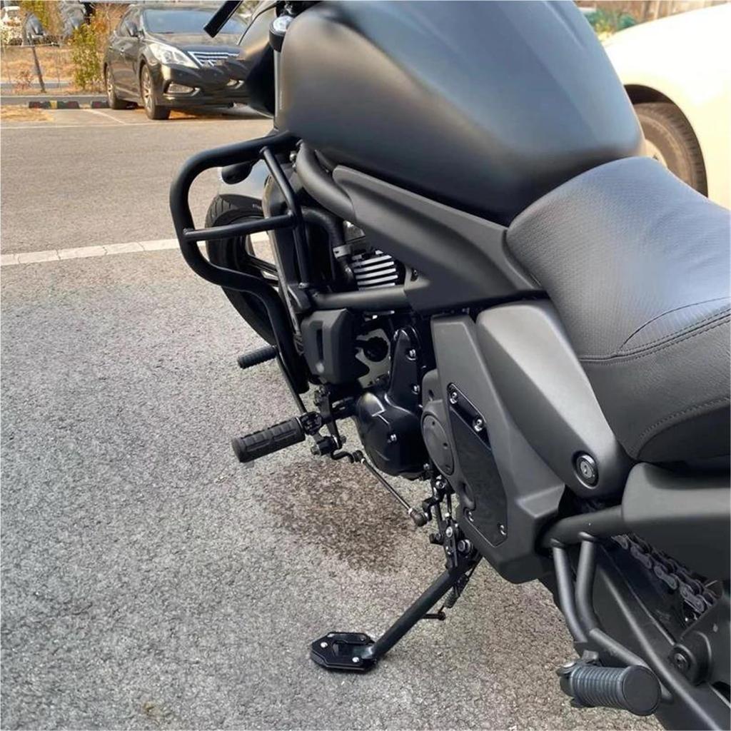 Motorcycle CNC Kickstand Side Bracket Extension Pad Extension Plate for Kawasaki Fit Vulcan S 650 VN650 2015-2025 Fit Tripod Extender(Red)