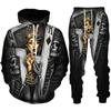 Personality Gothic Skull 3D Print Hoodie Pants Set Men/Women Funny Halloween Streetwear Clothing Suit Hip Hop 2 Pieces Tracksuit