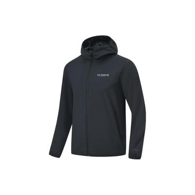 Li Ning однотонная флисовая спортивная куртка с капюшоном на молнии для мужчин, черная AFDT835-4