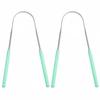 2PCS Stainless Steel Tongue Scraper U Shaped Tongue Coating Scraper Reduce Bacteria Bad Breath Tongue Brush Oral Cleaning Tool