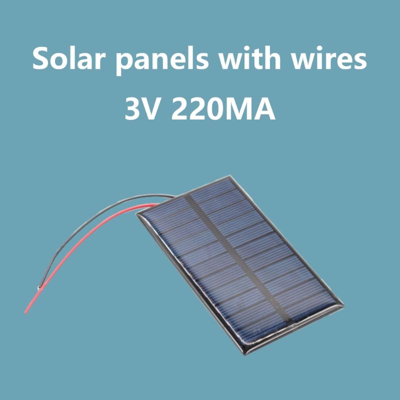 3.0V 220MA Солнечная панель с проводами, залитая клеем, пластина, солнечная эпоксидная панель, поликристаллическая плата, модуль солнечной системы, долговечный