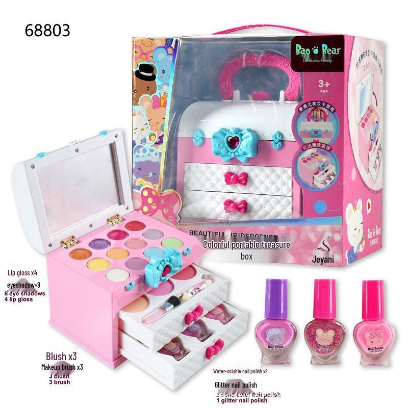 Детский набор для макияжа: Лак для ногтей, помада, тени для век для сцены и ролевых игр