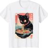 Watercolorful Cat Ramen Noodle 3d Print Mens T-shirt Japanese Anime Manga Ramen Kawaii Cat T-Shirt for Men Women Anime