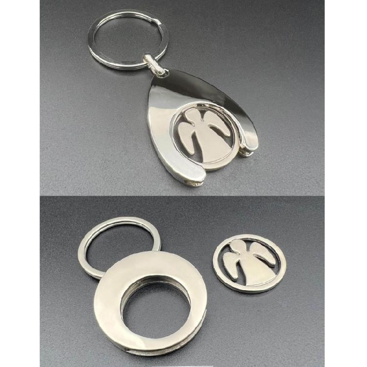 Брелок Ангел-хранитель Серебристый Металлический Подвеска для Ключей Автомобиля Оберег Благословение Ювелирное Изделие