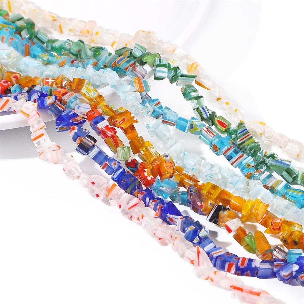200 шт./пакет 4-9 мм разноцветные бусины в виде цветов, стеклянные бусины лэмпворк для DIY ожерелья, браслета, изготовления ювелирных изделий своими руками 80 см/16
