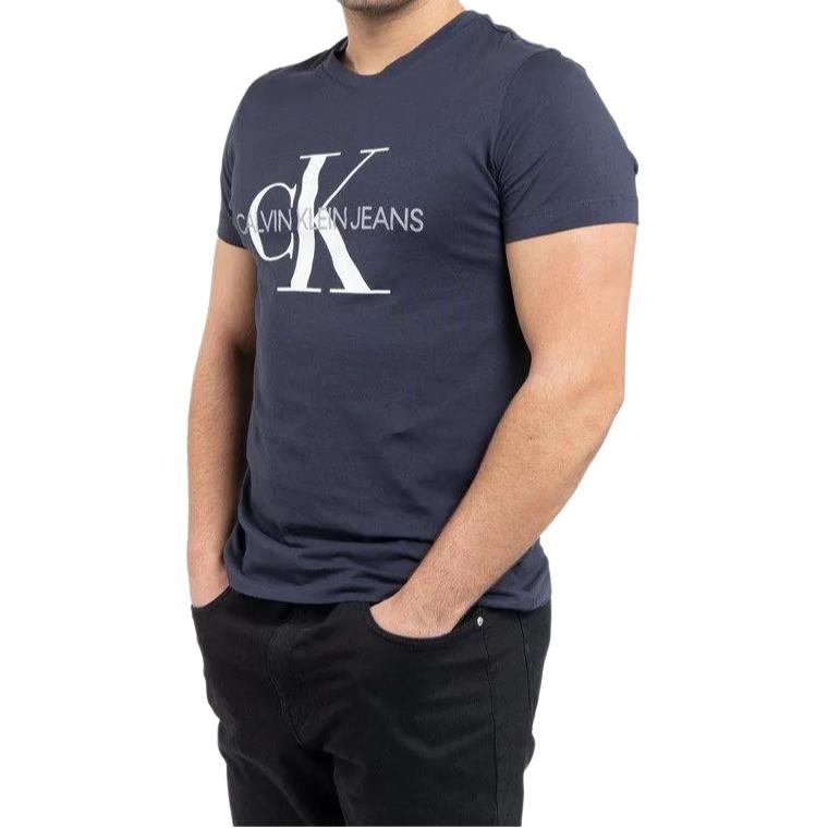 Calvin Klein Удобная универсальная футболка с коротким рукавом и буквенным принтом, мужские топы, темно-синие J30J314314-CHW