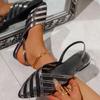 Summer New Mesh Flat Heel Hollow Large Versatile Women's Sandals Fashion Beach Vacation Women's Shoes