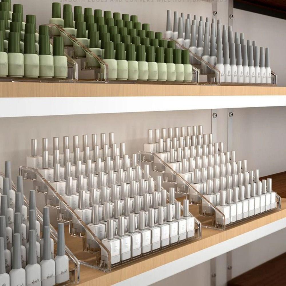 Прозрачный держатель для лака для ногтей, экономящий место, подставка для очков, поднос для хранения косметики, кладовая