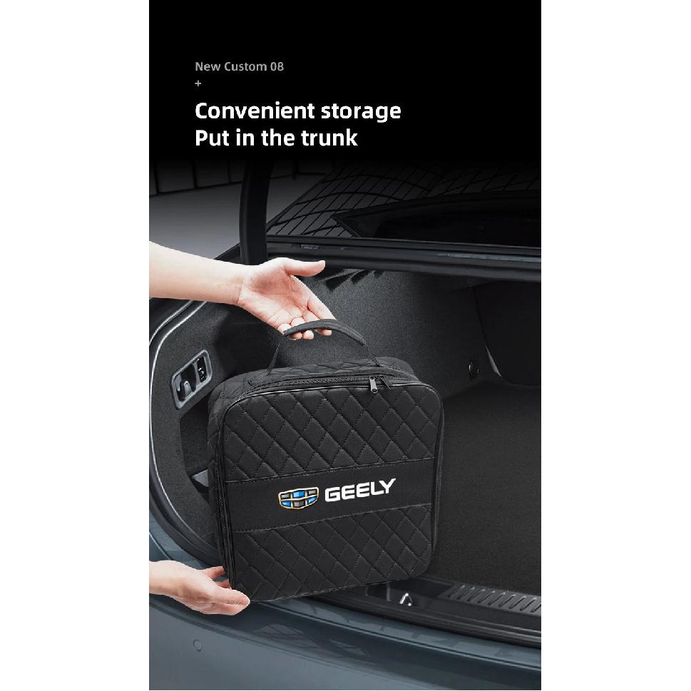 Автомобильная сумка-органайзер из кожи для Geely Coolray Geometry C GX3 Emgrand EC7, автомобильный перезаряжаемый кейс для хранения пистолета, аксессуары