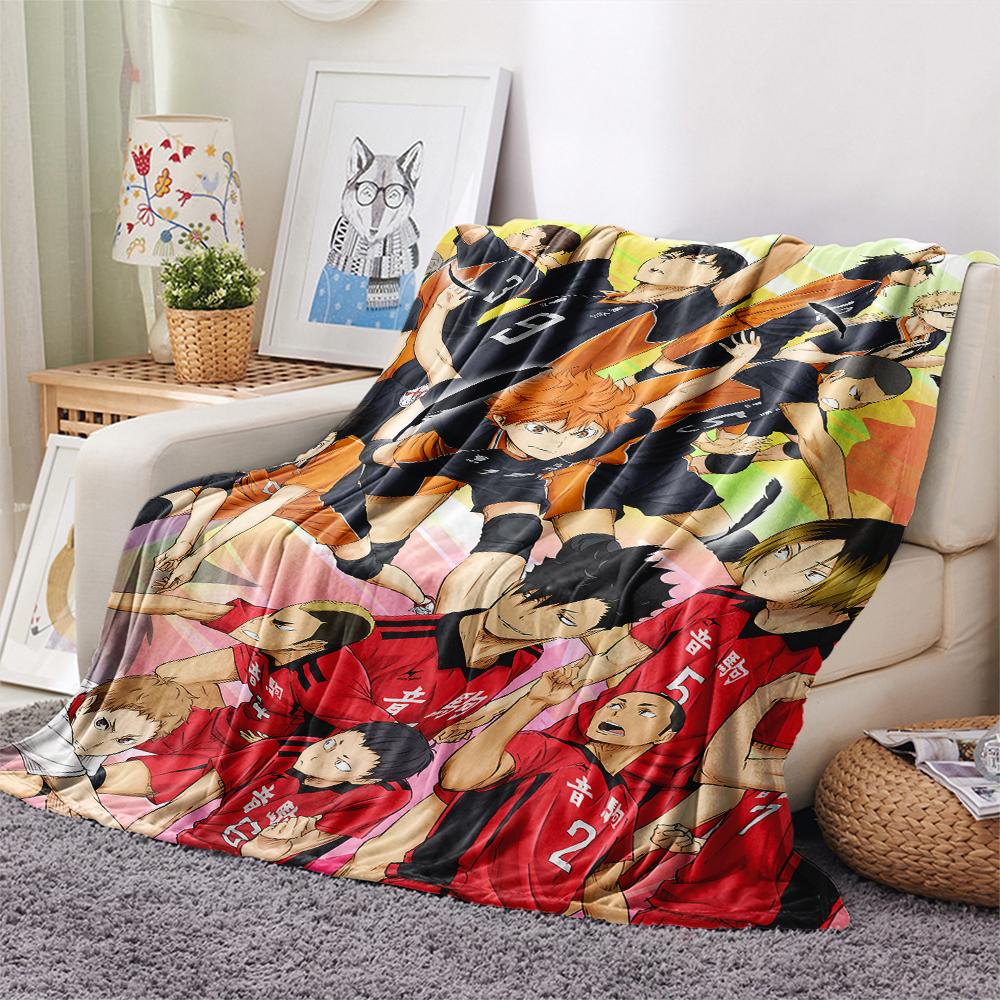 1Pc Haikyu!! Anime Print Flannel Blanket, High quality Comfortable for All Seasons, Home Decor, Warmth and Comfort, Perfect for Christmas Gifts 53
