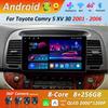 Car Video Multimedia Player Bluetooth for Toyota Camry 5 XV 30 2001 - 2006 WiFi Android 14 GPS Navi 2.5D Screen Auto Tools