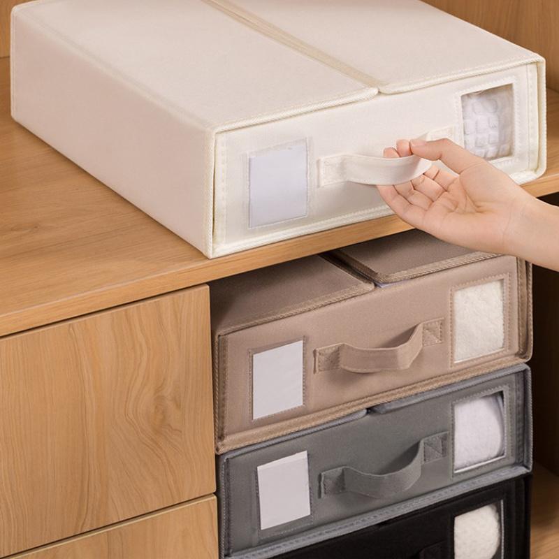 Коричневый/бежевый/черный/серый 1 шт. Складной ящик для хранения простыней, штор и одеял с ручкой и молнией, вместительный органайзер для хранения простыней.