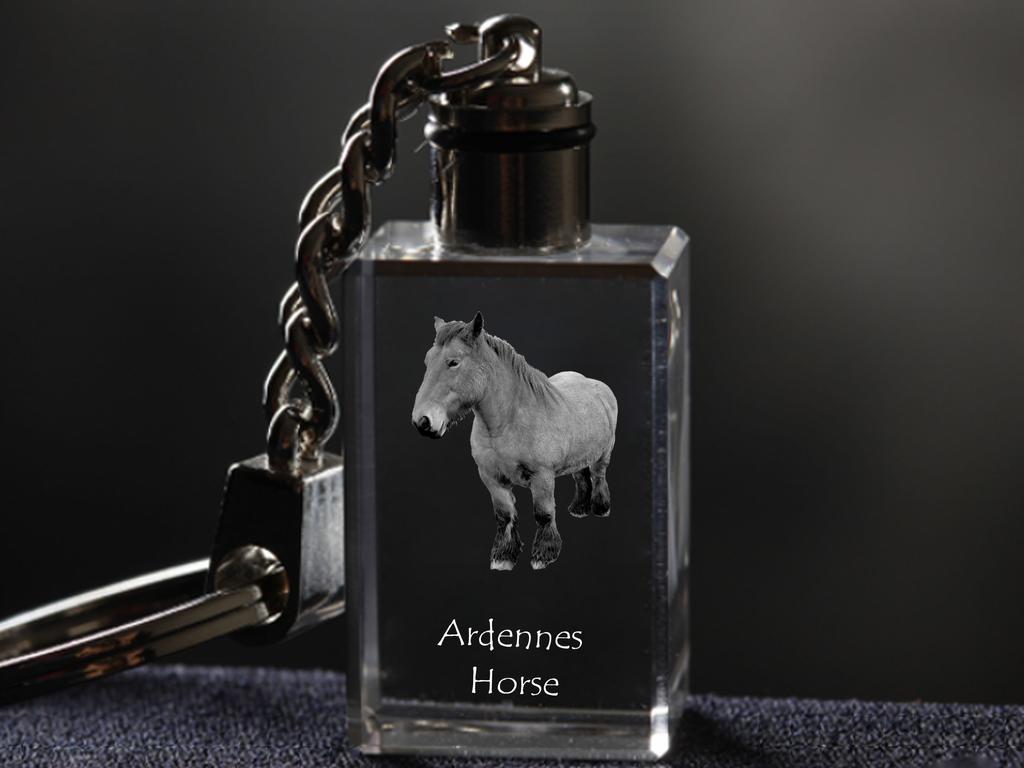 Ardennes Horse - Crystal Pendant with Photo of a Horse, Illuminated Pendant, Unique Gift by Art-Dog Brand