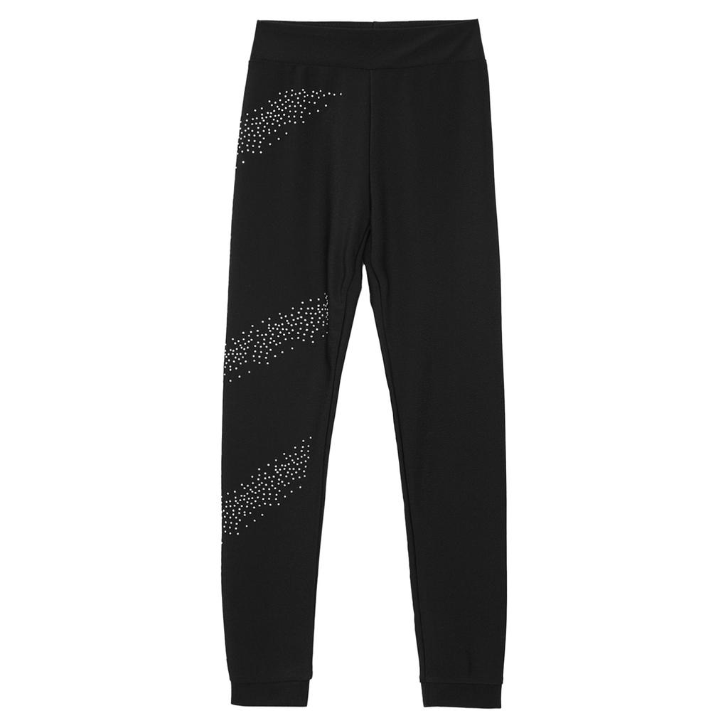 Girls' Figure Ice Skating Trousers Glitter Rhinestones Leggings Children's Stretch Sports Leggings Ballet Dance Tights