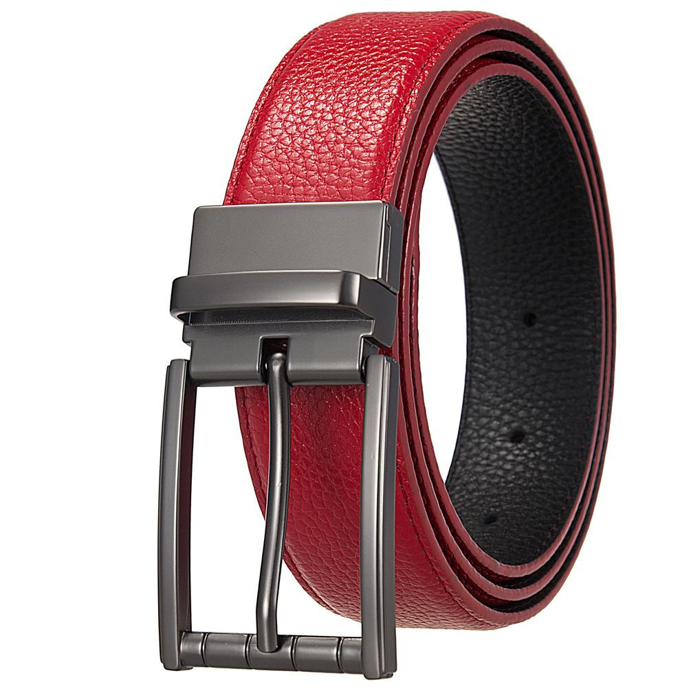 Модный перфорированный ремень, ремень из коровьей кожи первого слоя, ремень с пряжкой для мужчин Ly35-25935-5