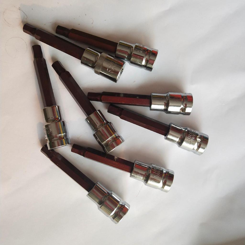 1/2" Hexagonal and Torx Socket Set, Extended Pneumatic Bit for Pressure Tools