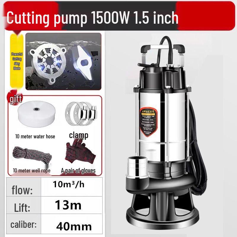 220V Household Sewage & Sludge Pump for Septic Tank and Drainage