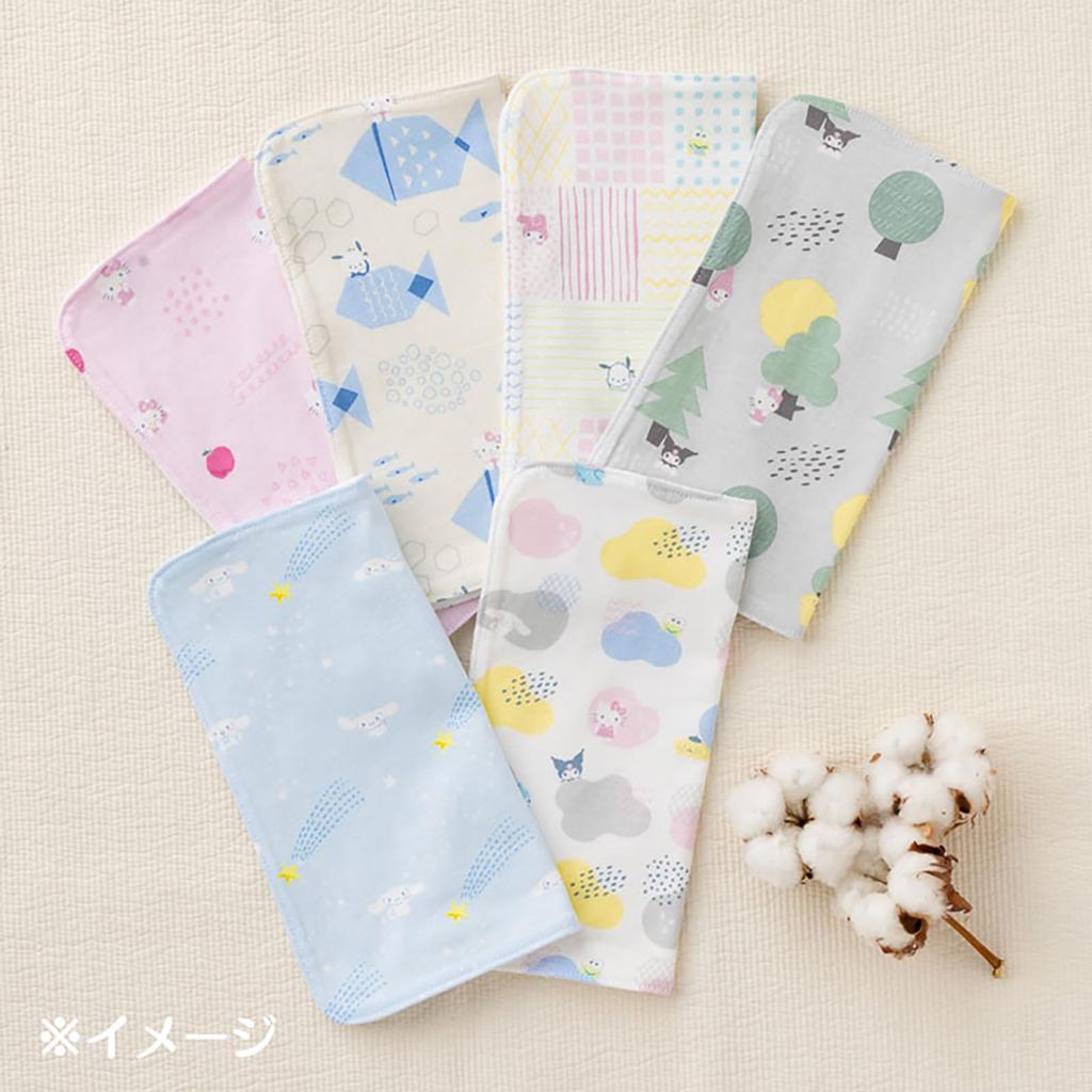 Sanrio Baby Organic Handkerchief with Fish and Sanrio W X D X 306614 Skin-Friendly Characters, Cotton, Approx. 9.9" 0.2" 9.9" H, Baby/Children's Gift,