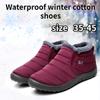 Women's Winter Casual Waterproof Cotton Boots with Low Top and Plush Women's Cotton Shoes for Men and Women's Winter Snow Boots