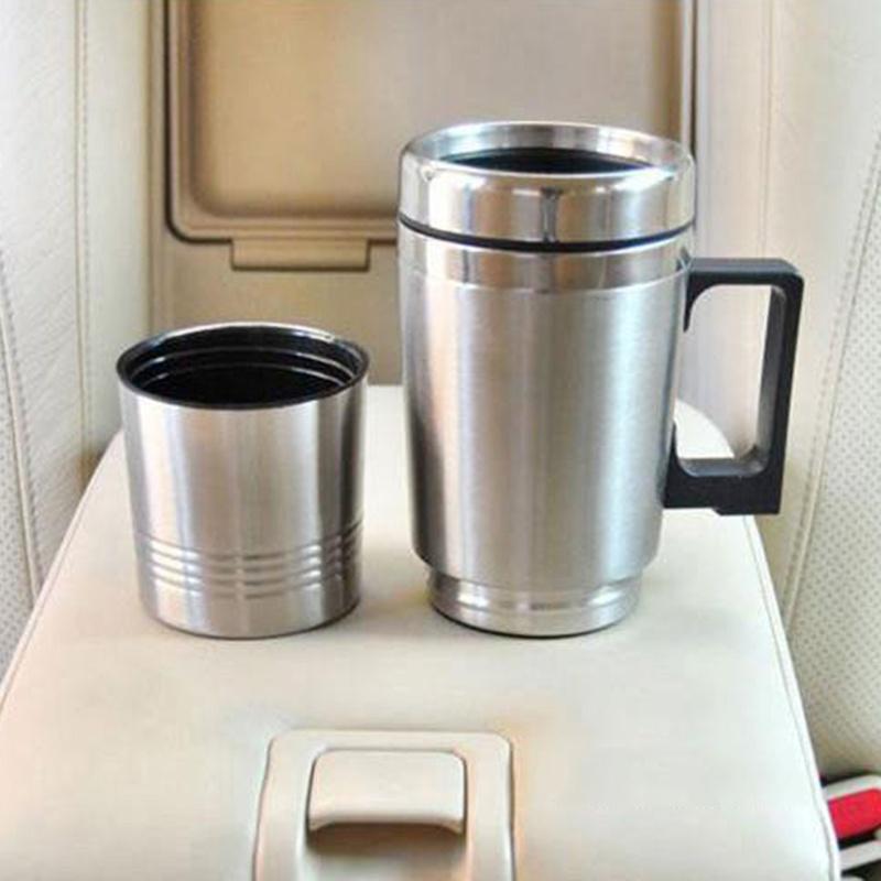 Автомобильная электрическая нагревательная чашка из нержавеющей стали с контролем температуры, чашка для воды, водонагреватель, головка прикуривателя