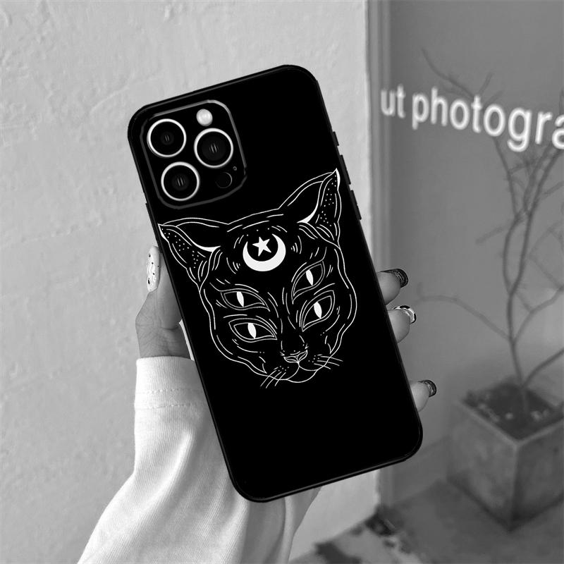Чехол-кошелек Лунный Таро Кот-Ведьма для iPhone 16 15 11 12 13 14 Pro Max Plus XS X XR 12 13 Mini Задняя крышка
