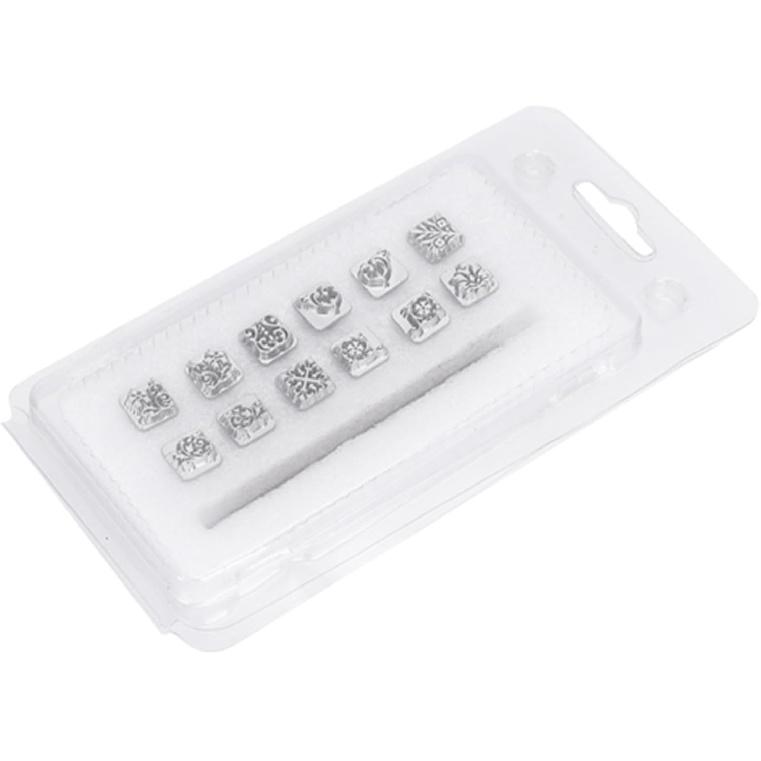 12 шт. Инструменты для тиснения кожи, 12 узоров Цинковый сплав Штампы для кожи Набор инструментов для пробивки, Цветочный дизайн Штамп для кожи для кожаного ремесла DIY Ювелирные изделия