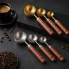 Rust Proof Coffee Measuring Spoons 304 Stainless Steel with Natural Wood Handle for Home Kitchen Brewing Baking