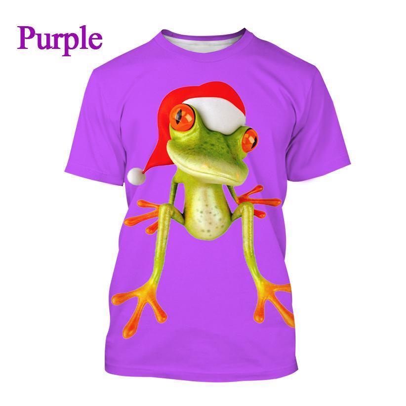 Fashionable Tree Frog 3D Printed T-shirt Fun Animal Men's and Women's Fun Hip Hop Style Short Sleeve Top
