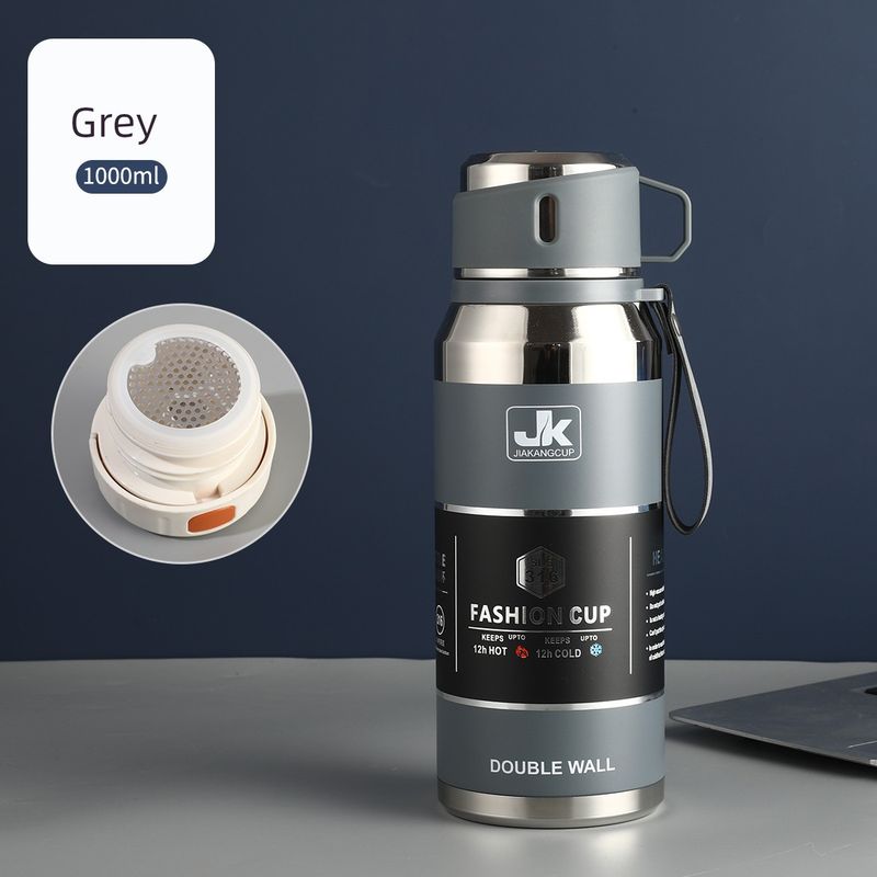 316 Stainless Steel Portable Large-Capacity Thermos Cup for Male and Female Students, 1-Liter Tea Cup, Outdoor Car-Mounted Water Cup Kettle