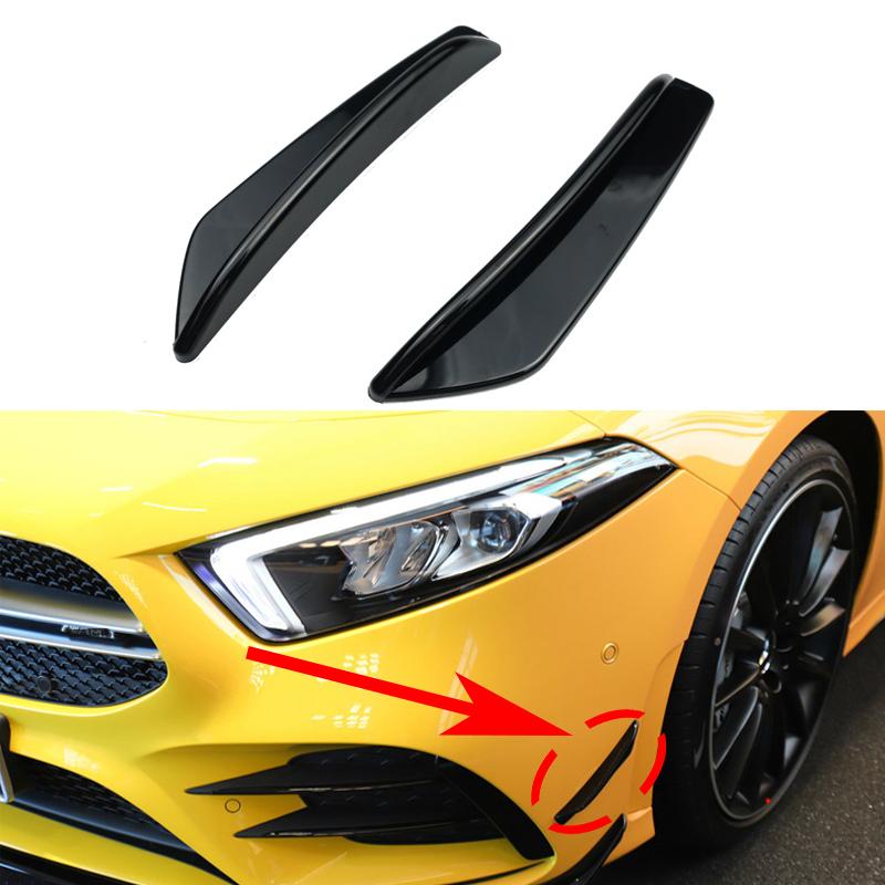 Для Mercedes Benz A Class W177 AMG A160 A180 A200 A250 A35 2019-2024 Передний бампер Противотуманные фары Боковые канарды Ребра Разделители губ Воздухозаборник