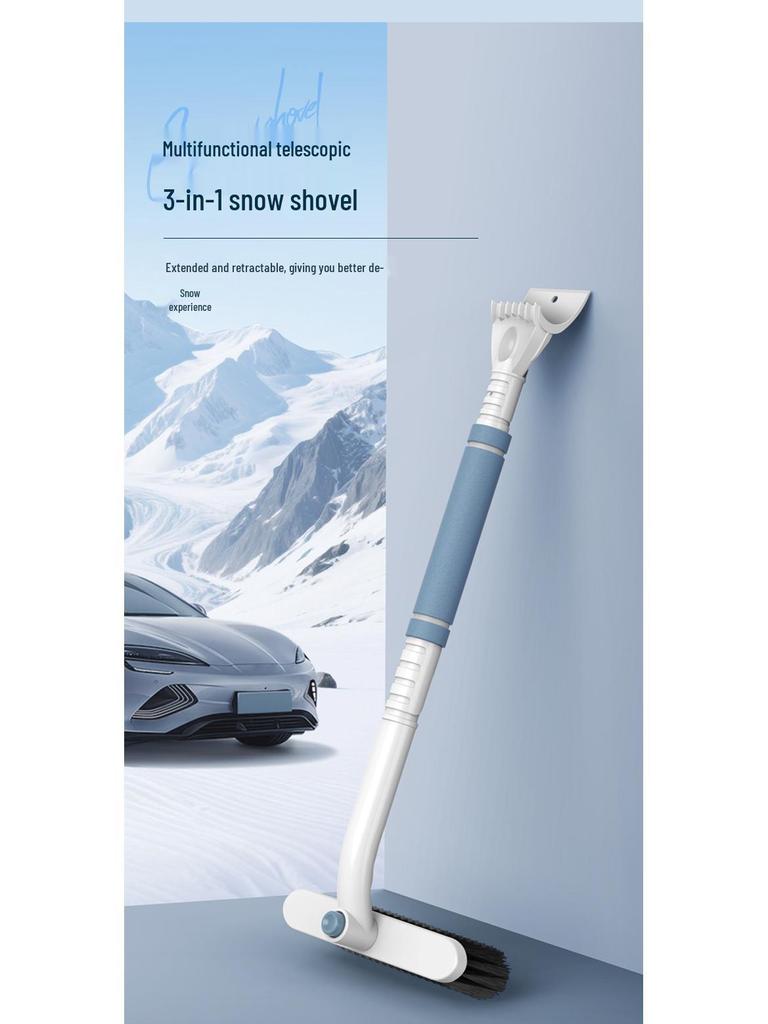 Телескопическая многофункциональная алюминиевая лопата для снега со скребком для льда для автомобилей