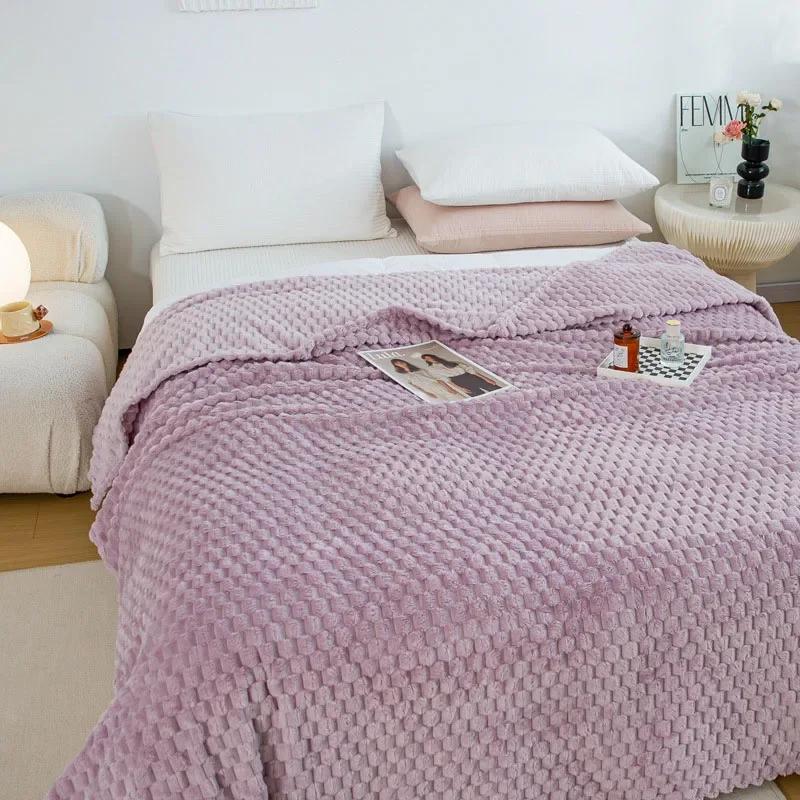 Теплое одеяло для кровати, утолщенное молочное бархатное одеяло для дивана, покрывало для дивана, покрывало в клетку для односпальной кровати Twin Queen King, серое