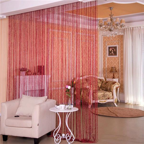 String Curtain Shiny Tassel Line Curtains Window Door Divider Drape Living Room Decor Valance Glitter Door String Curtain