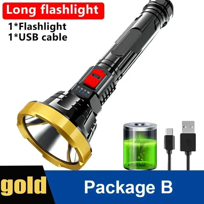 Super Bright LED Flashlight Rechargeable Generation Quad Core IPX6 Waterproof Camping Outdoor Adventure Flashlight