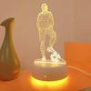 USB 3D ночник в виде футболиста, монохромный светодиодный свет, атмосфера для спальни и украшение дома, для футбольных фанатов, праздничные подарки