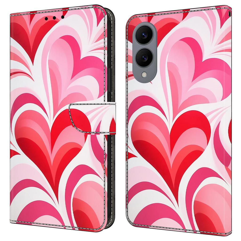 Для Samsung Galaxy S25 Edge Чехол-кошелек с подставкой с печатным рисунком из ПУ кожи откидной чехол для телефона