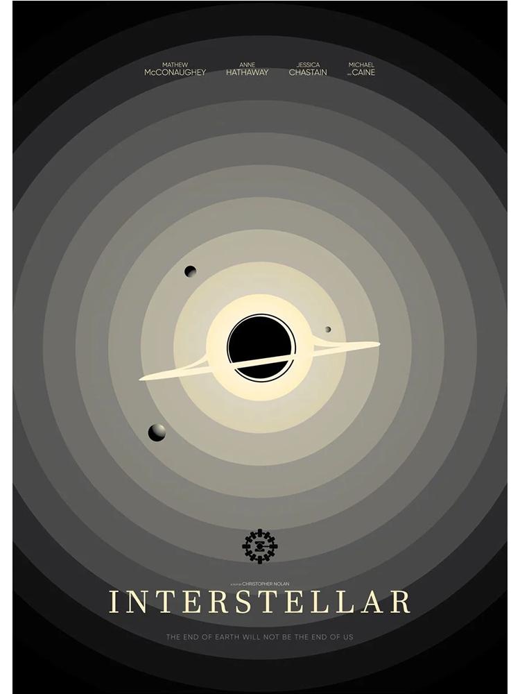 Классический научно-фантастический фильм «Интерстеллар» постер с печатью на холсте, персонажи фильма, винтажная настенная картина для гостиной, украшение дома