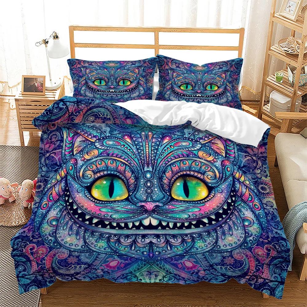 Boy/Girl Duvet Cover Set Home Textile Suit Gradient Cat Paw Print Bone Child Quilt Cover Bed Sets Animal Cat Comforter Cover New