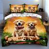 Golden retriever artwork Bedding Duvet cover sets Duvet covers Pillowcases gifts (1 * Duvet Cover 2 * Pillowcases, without duvet insert)